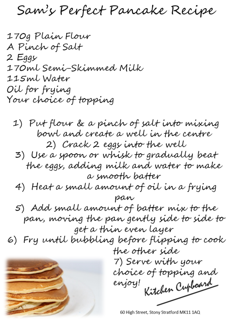 Sam's Perfect Pancakes Odell & Co. Ltd. Ironmongers &